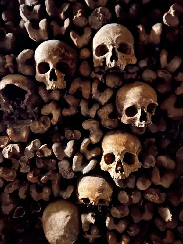 Catacombs tour in Paris, France - underground tour with skulls and bones