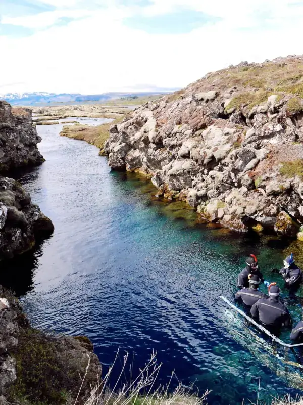 Snorkeling in Silfra Fissure, Iceland - snorkel between tectonic plates