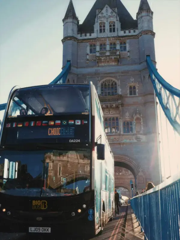 Afternoon Tea Bus in London, England - having tea on a tour bus around london
